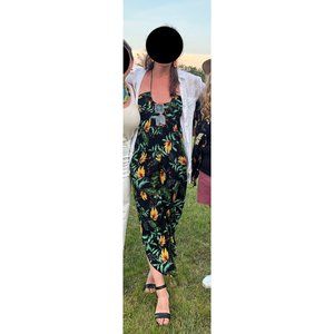 Olivaceous Floral Jumpsuit